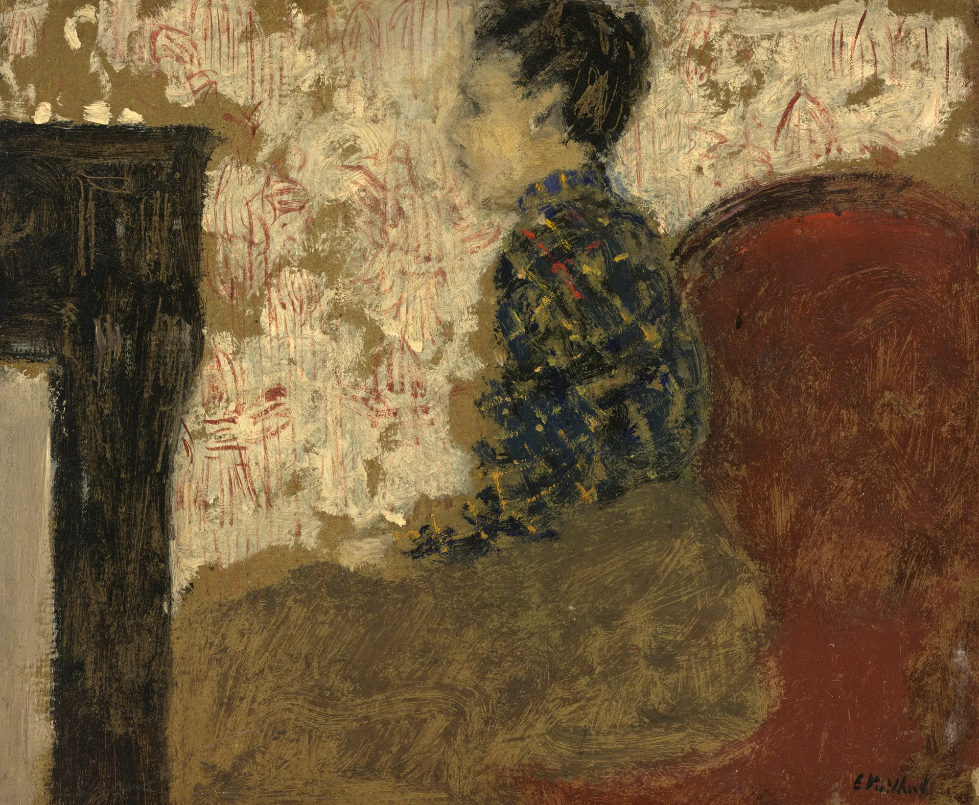 Woman Sitting by the Fireside