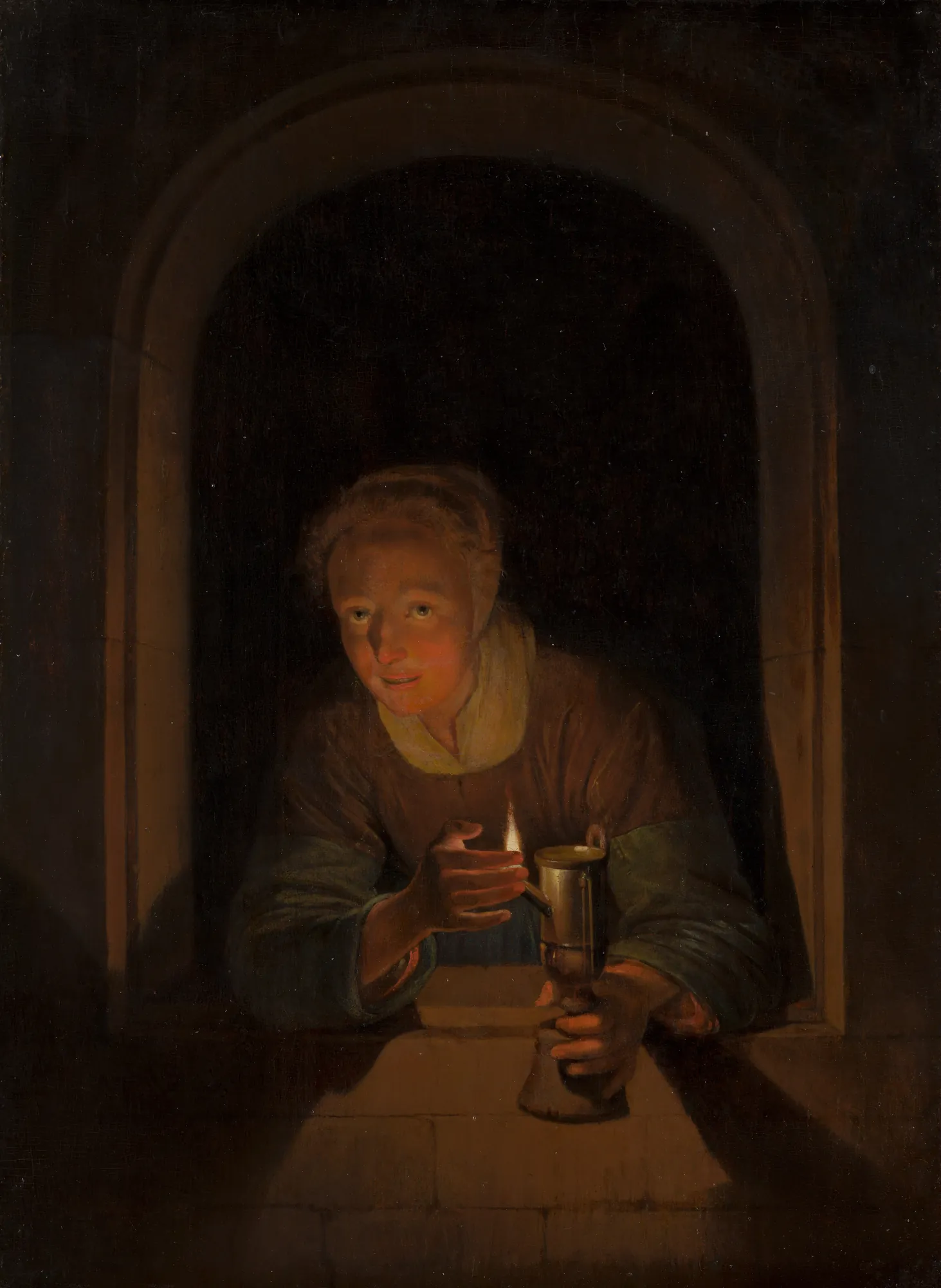 Young Woman Holding a Lamp