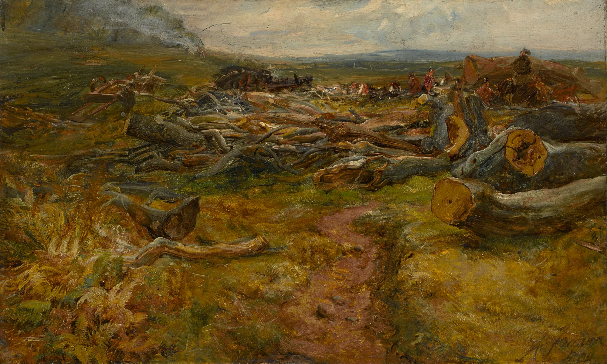 British Soldiers Clearing and Burning, Cadzow Forest, Scotland