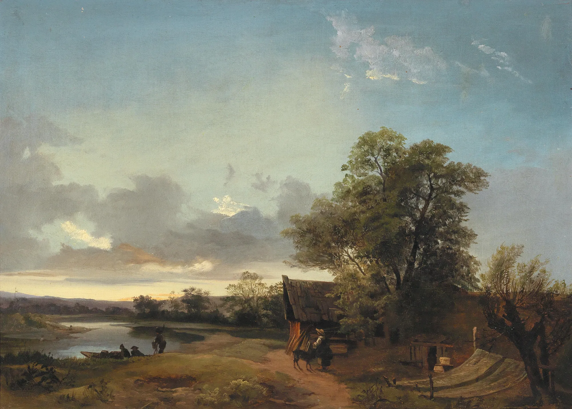 River Landscape in the Evening Light