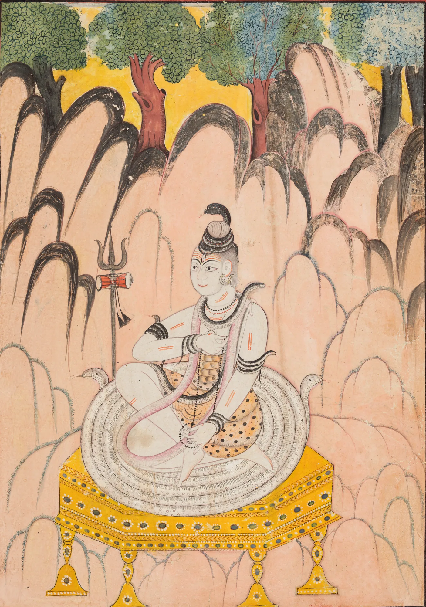 Shiva Seated on a Throne in a Landscape