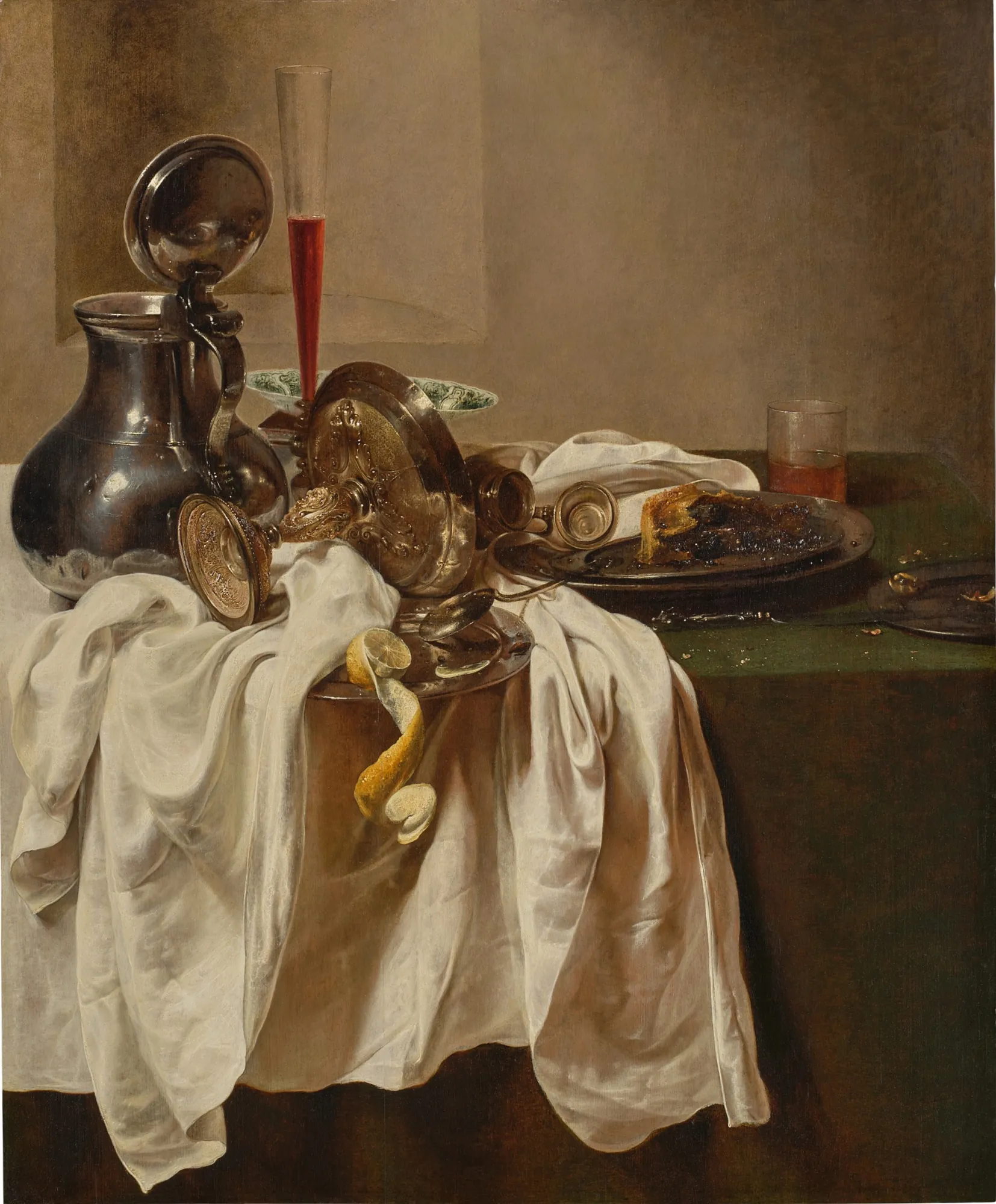 Still Life with a Pewter Jug and an Overturned Tazza