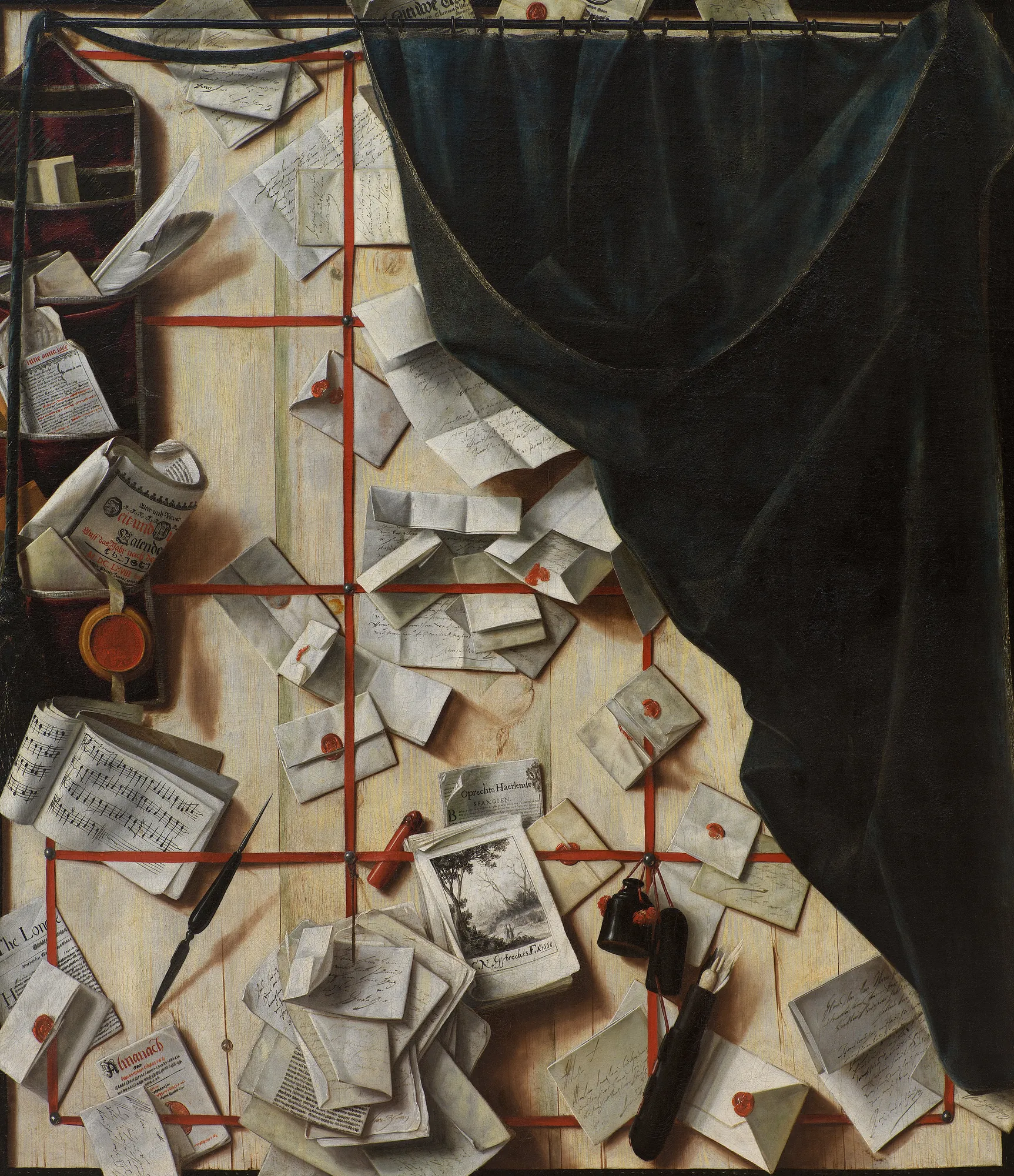 Trompe l'Oeil Letter Rack and Music Book