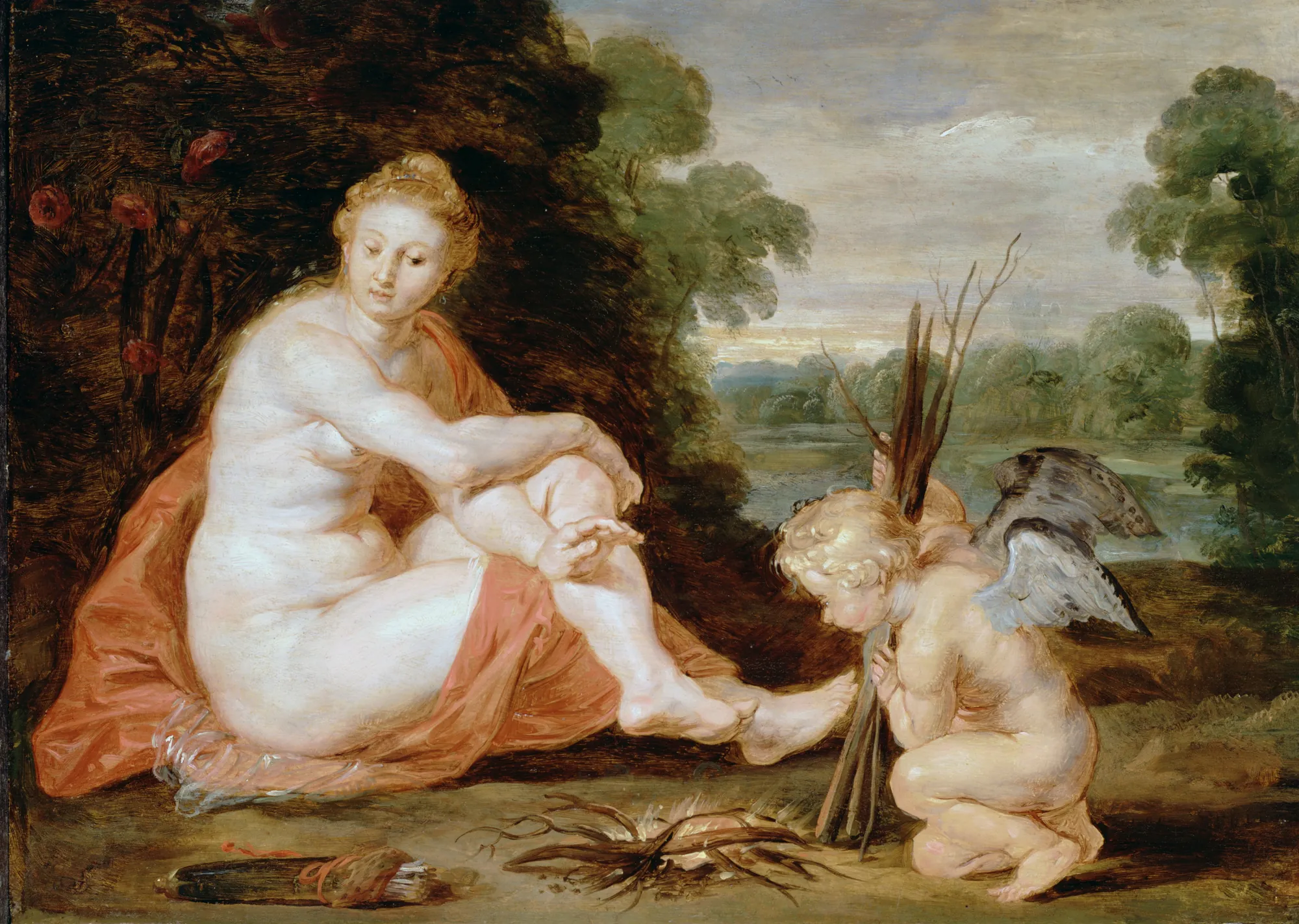 Venus and Cupid Warming Themselves (Venus Frigida)