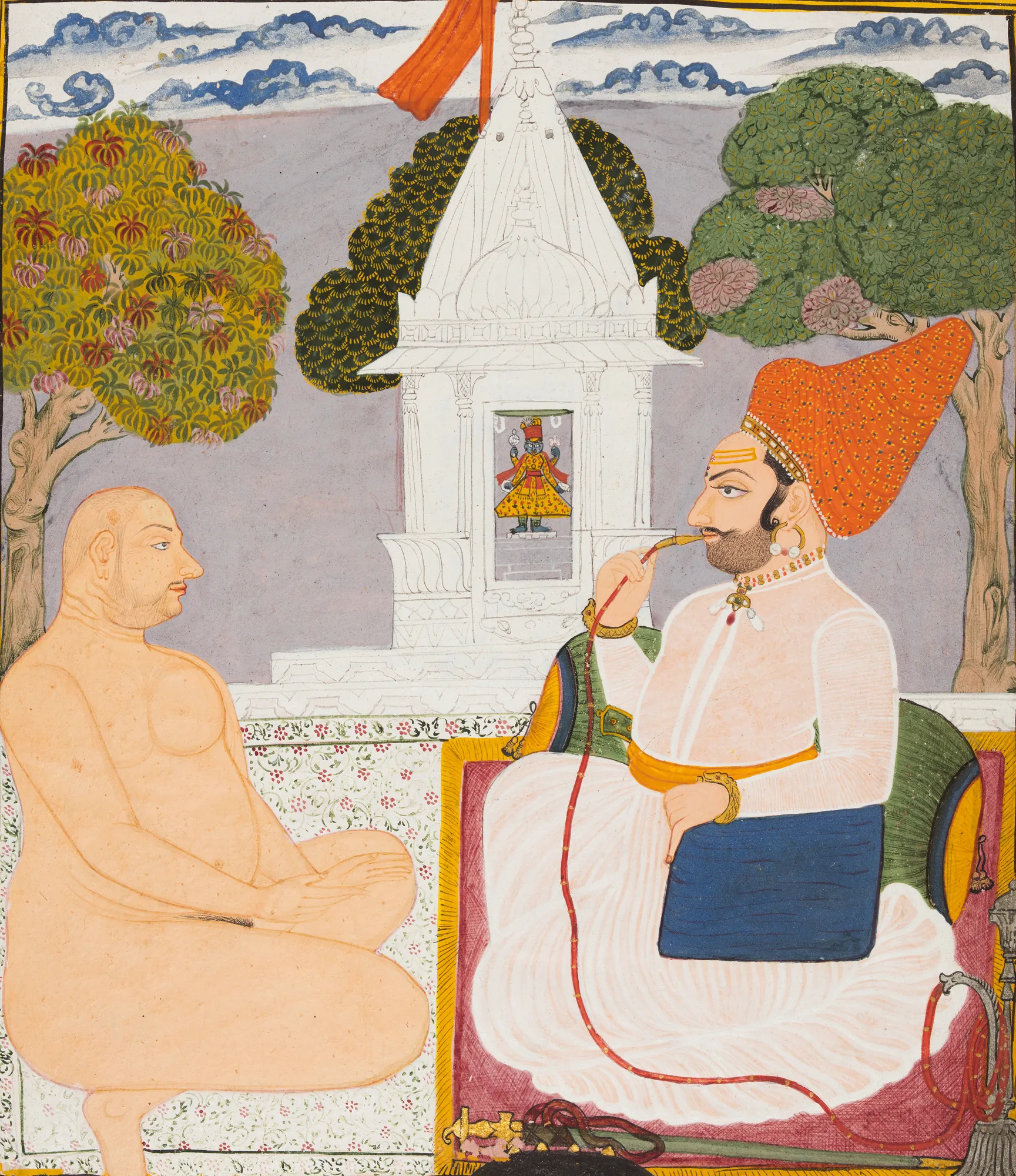 A Rathor Noble Visiting a Holy Man at a Vishnu Shrine