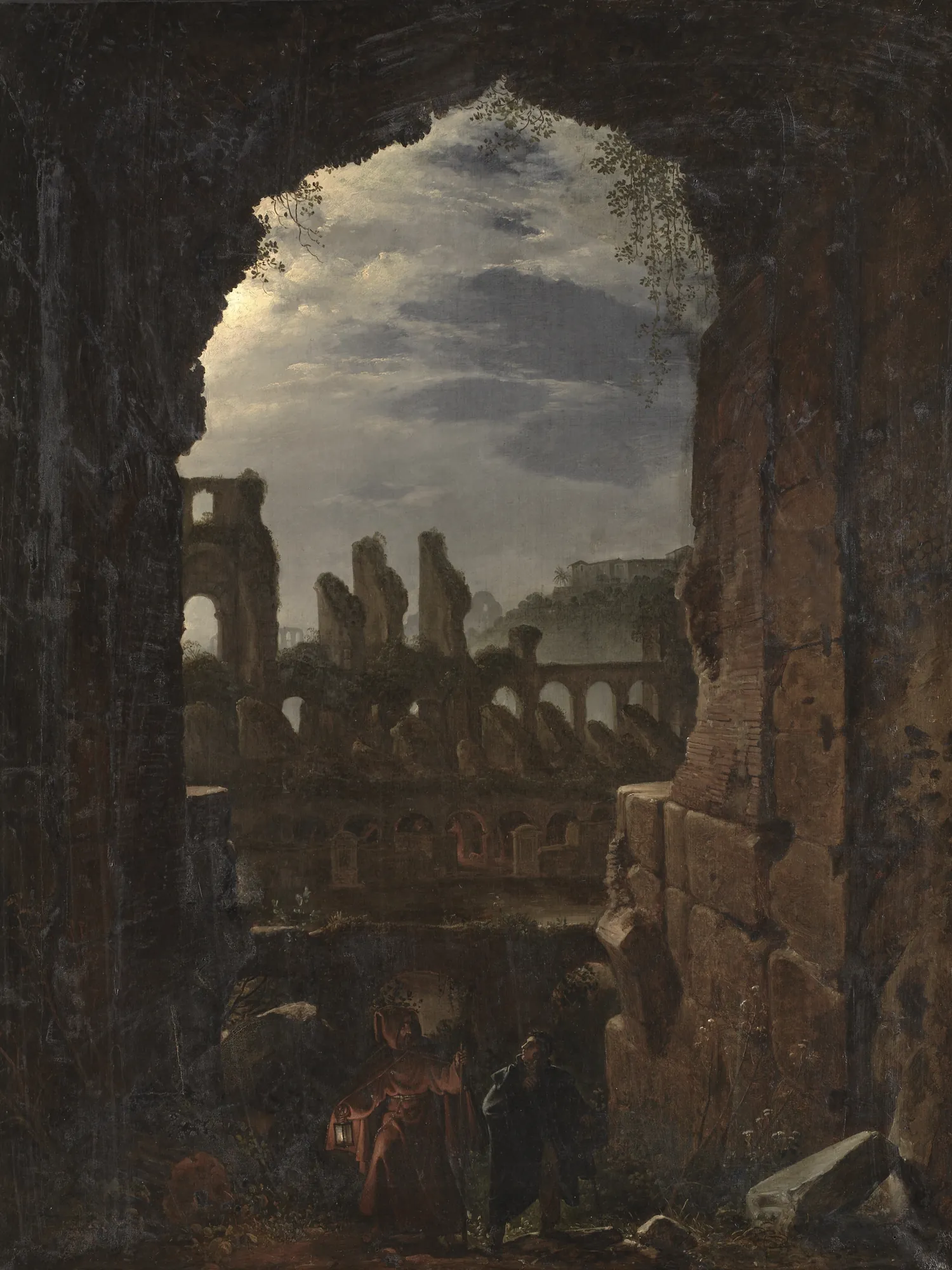 View of the Colosseum in Moonlight