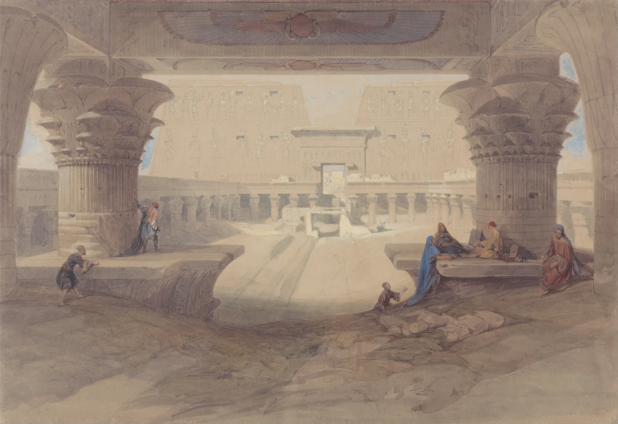 Under the Portico of the Temple of Edfu