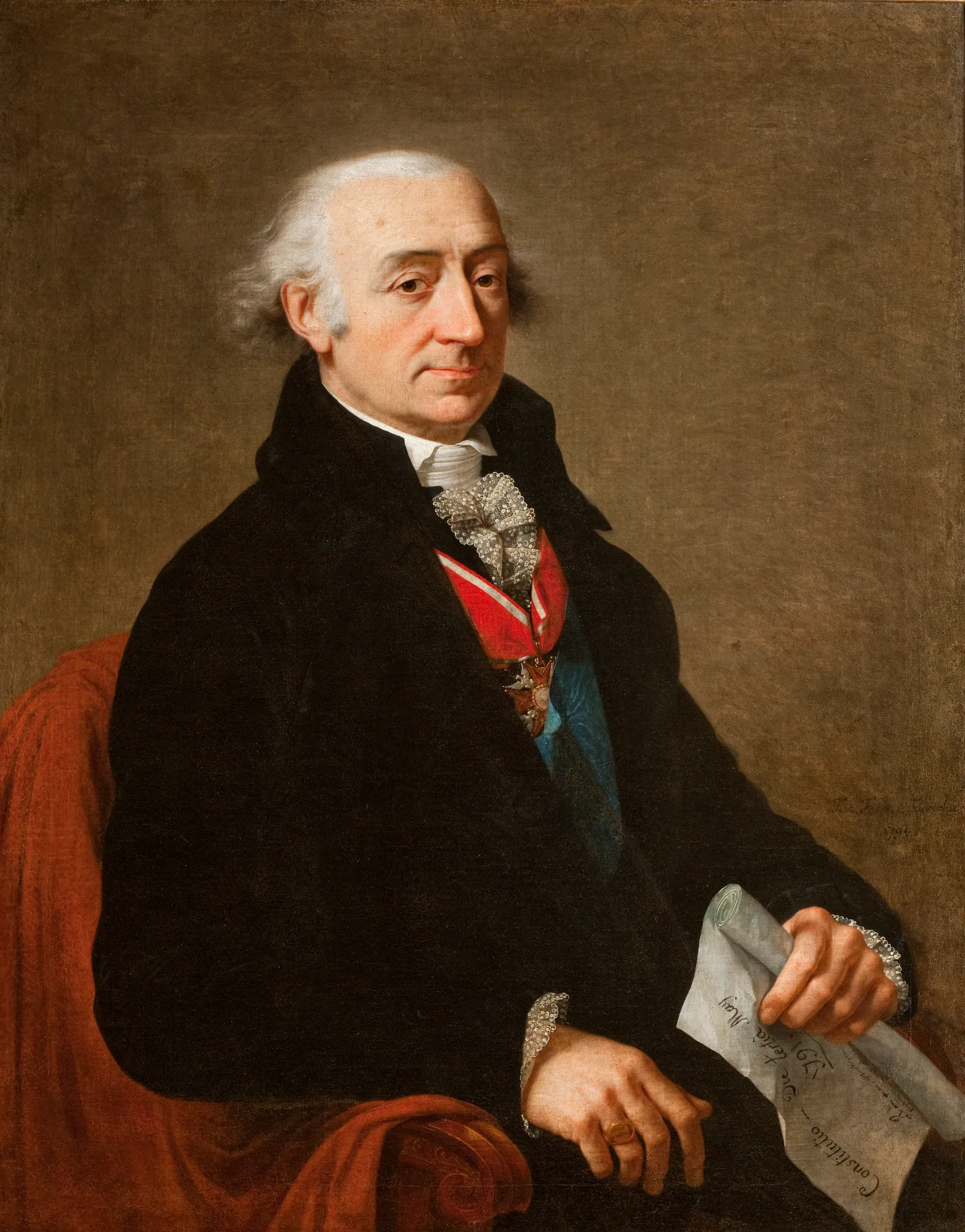 Portrait of Stanisław Małachowski Portrait of Stanisław Małachowski by François-Xavier Fabre. A Neoclassical portrait of a distinguished man in a dark coat holding a rolled constitutional document.