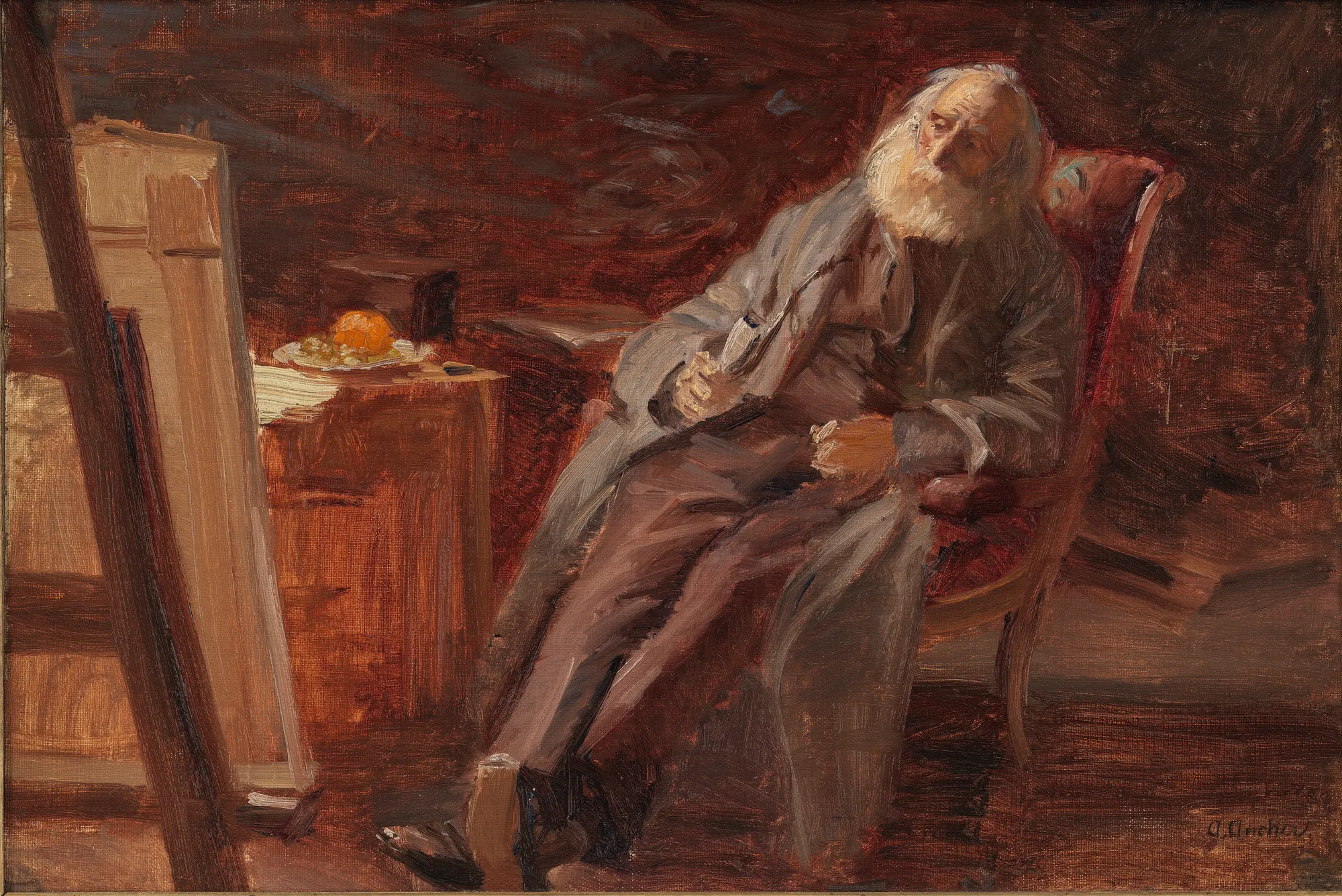 The Painter Vilhelm Kyhn Smoking his Pipe