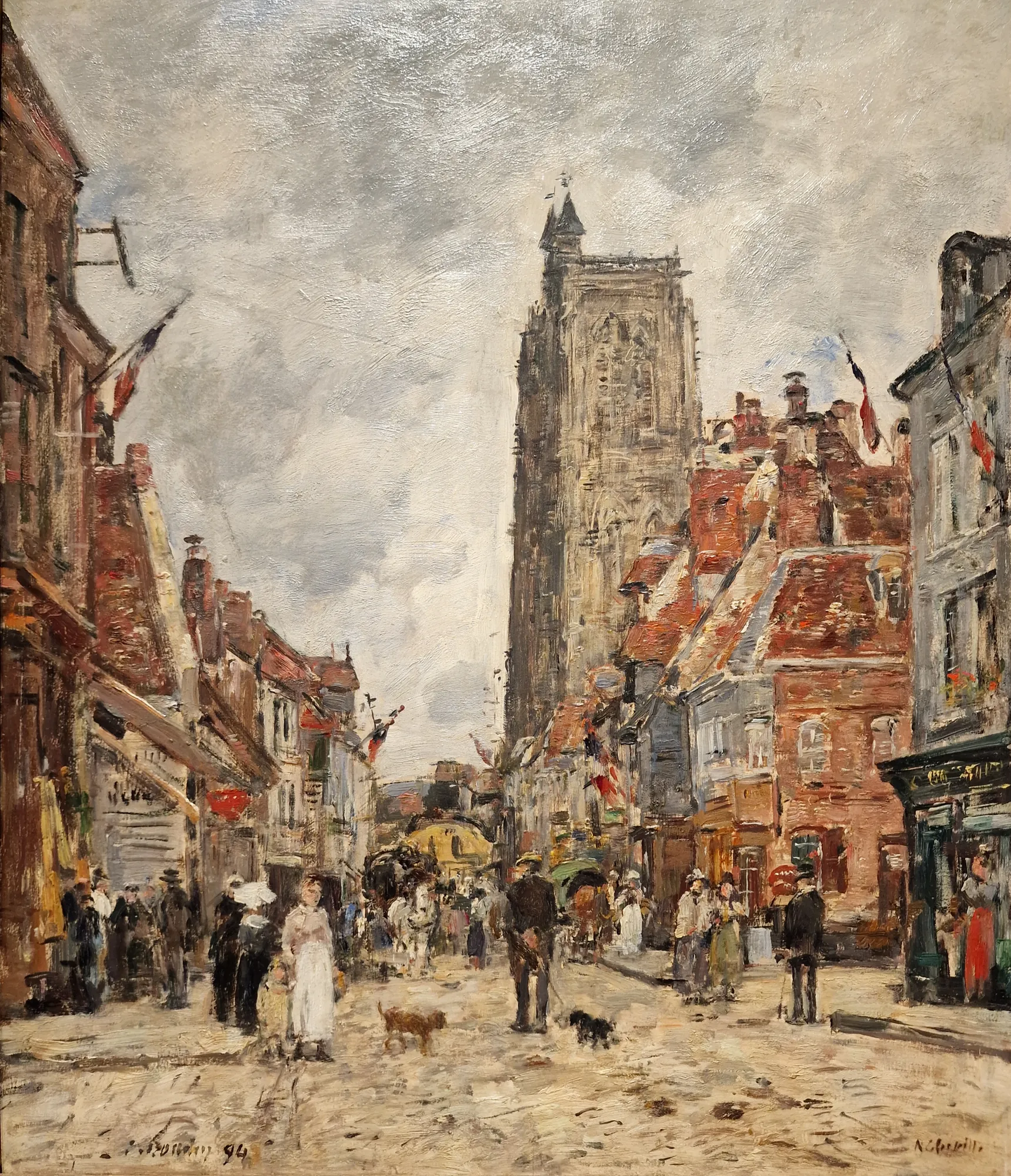 Abbeville, Street and the Church of Saint-Vulfran