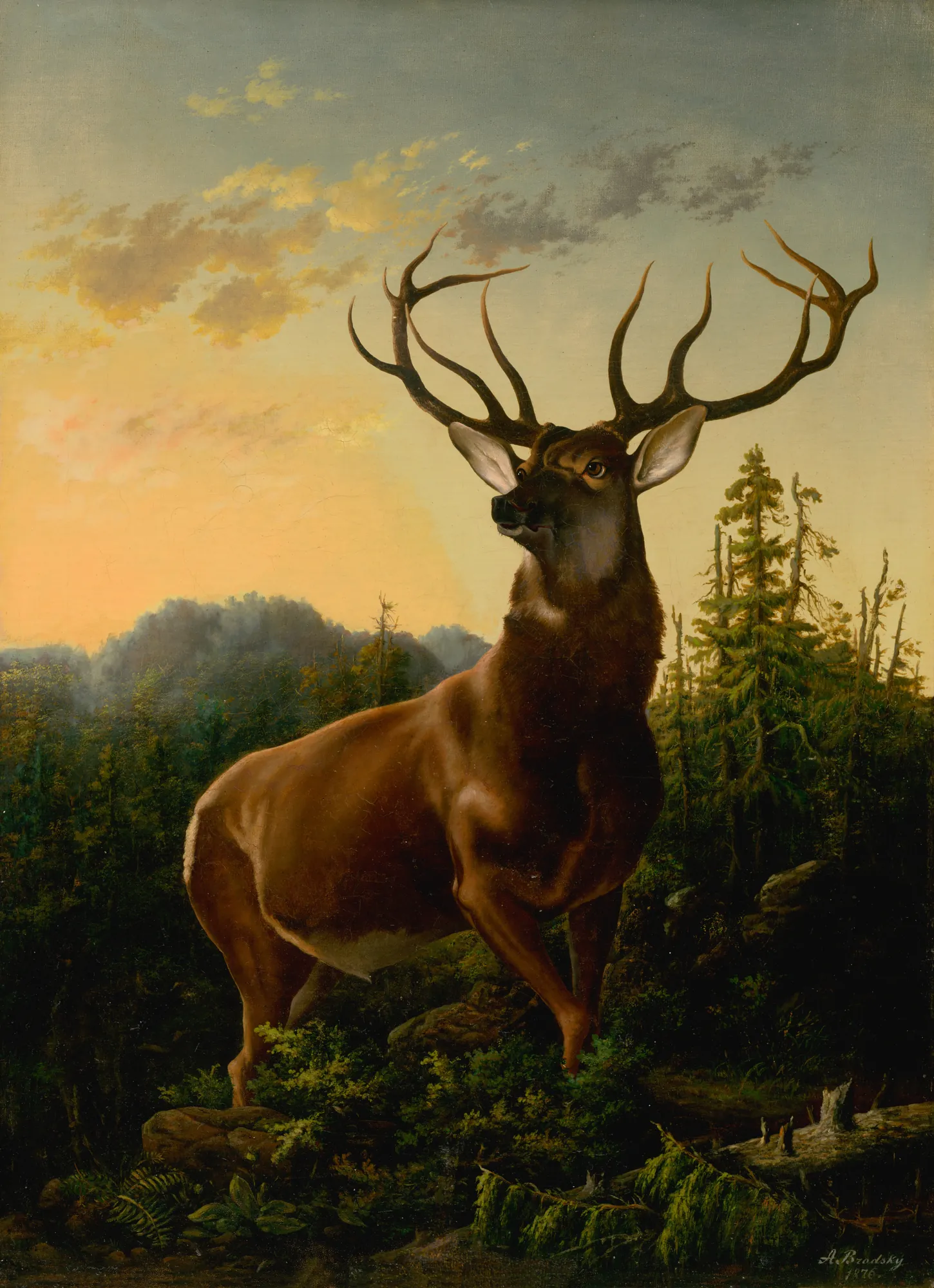Deer in a Forest Landscape