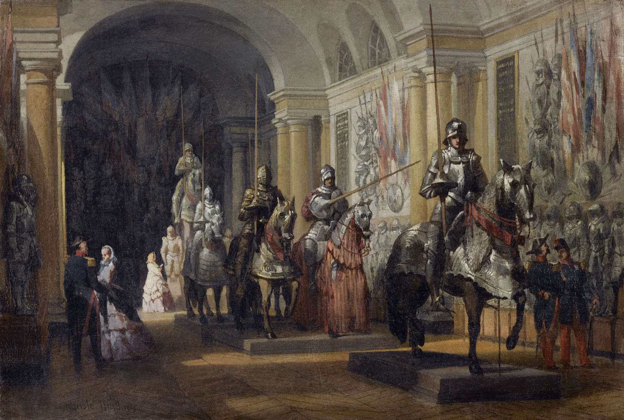 Salle des armures du musée d'Artillerie à Saint-Thomas d'Aquin