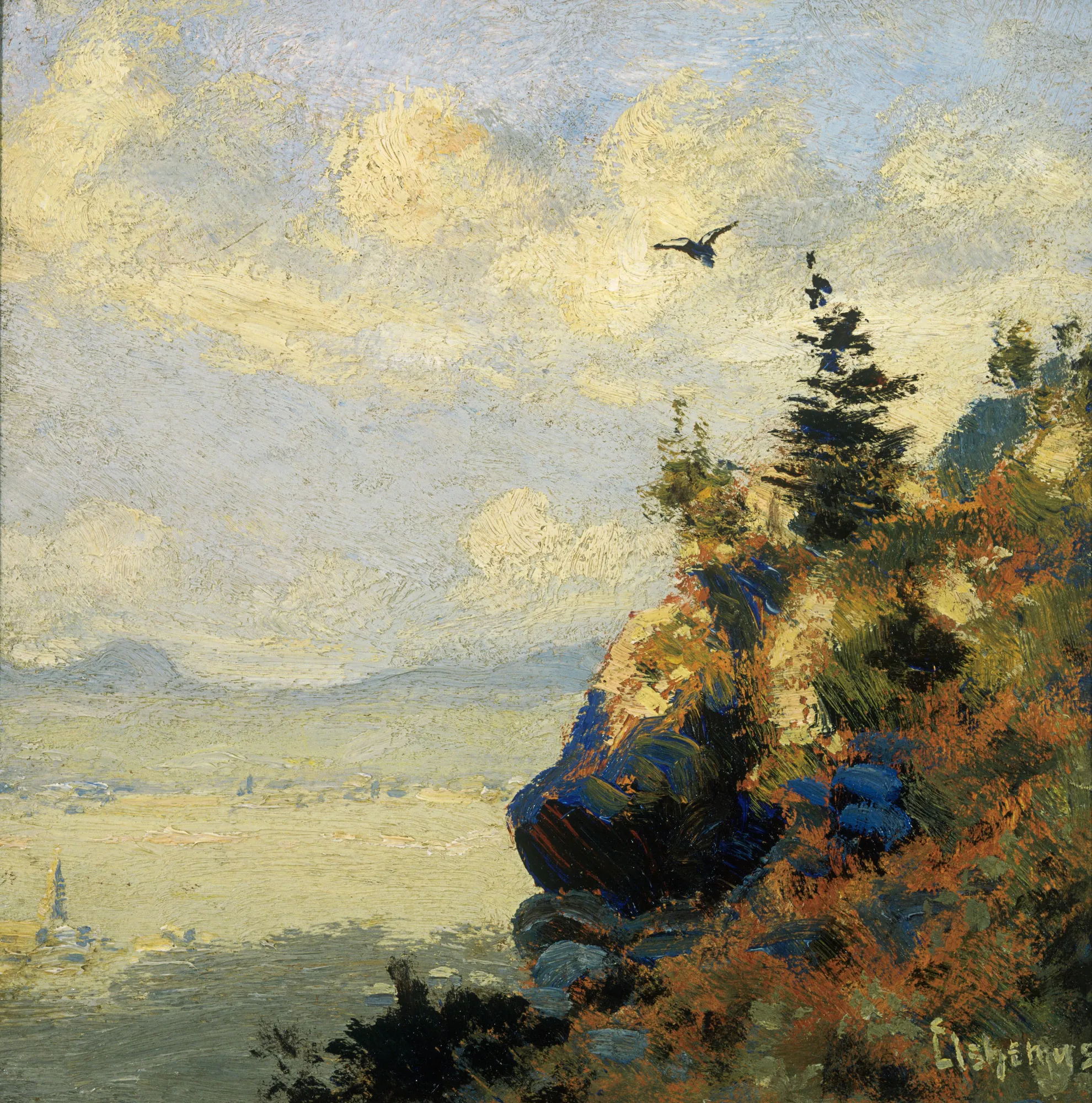Summer Landscape with Hawk